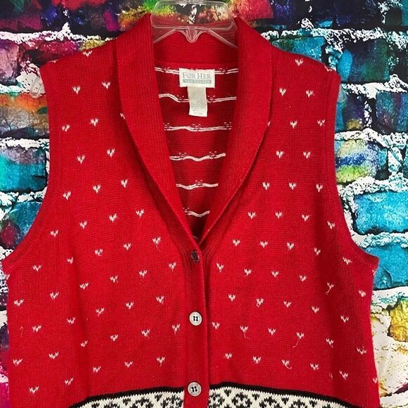 Vintage Van Heusen for Her Sweater Vest Size Large - Picture 5 of 7